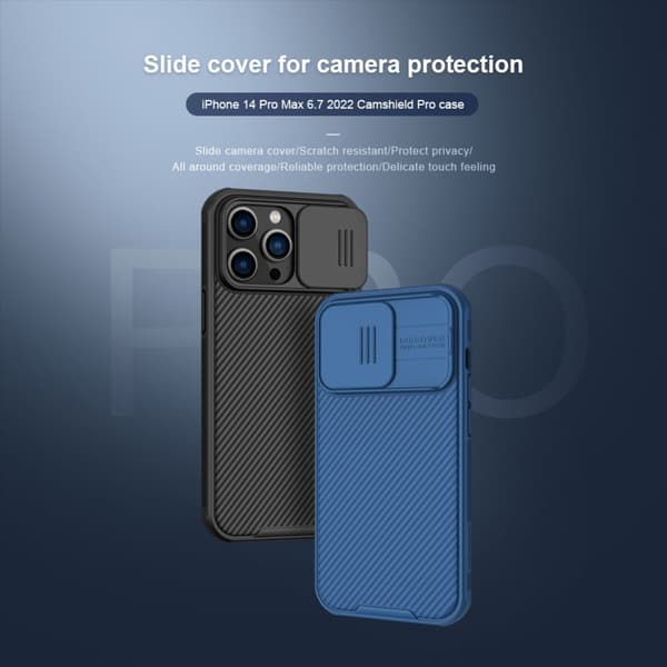 Nillkin CamShield Skal iPhone 14 Pro Max Sort