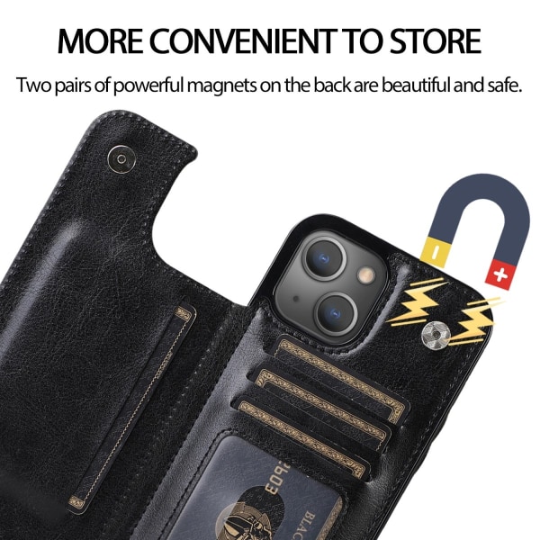 iPhone 14 Skal Pung Sort
