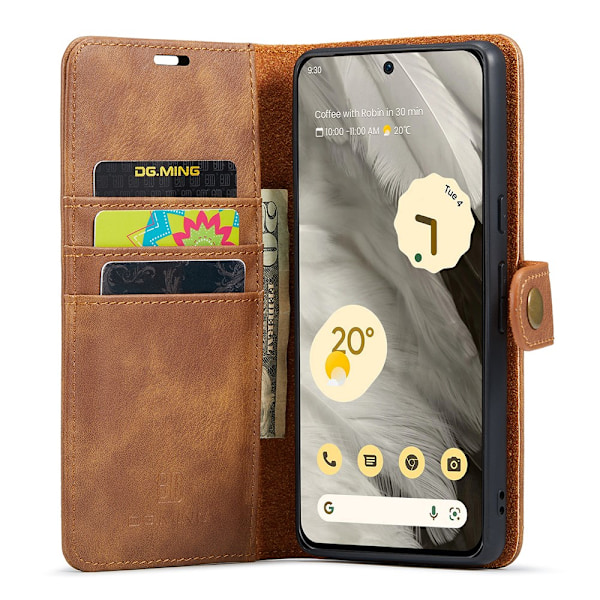 DG.MING 2-in-1 Magnet Plånbok Google Pixel 8 Cognac