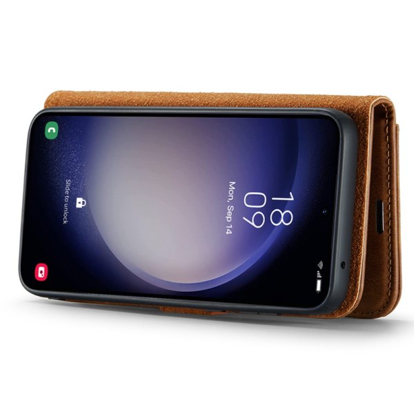 DG.MING 2-in-1 Magnet Wallet Samsung Galaxy S23 FE Cognac