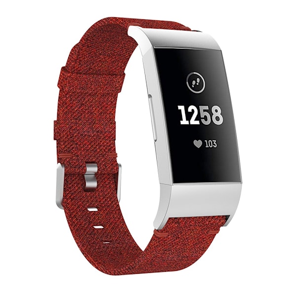 Canvasarmbånd Fitbit Charge 3/4 Rød