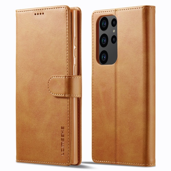 LC.IMEEKE Lompakkokotelo Samsung Galaxy S23 Ultra Cognac