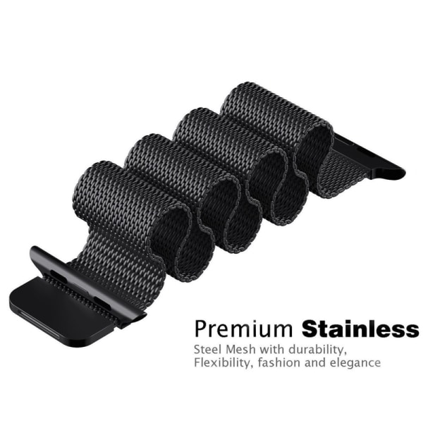 Milanese Loop Armband Apple Watch 41mm Series 9 Svart