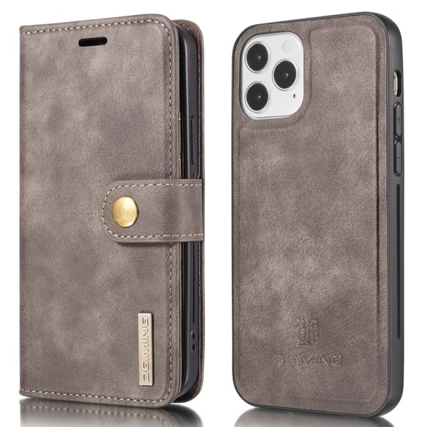 DG.MING 2-in-1 Magnet Wallet iPhone 13 Pro Brown