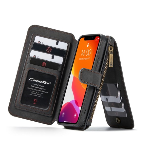 CaseMe Wallet -kotelo, monipaikkainen iPhone 12 Pro Max, musta