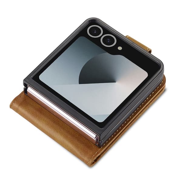 LC.IMEEKE Plånboksfodral Samsung Galaxy Z Flip 7 Cognac