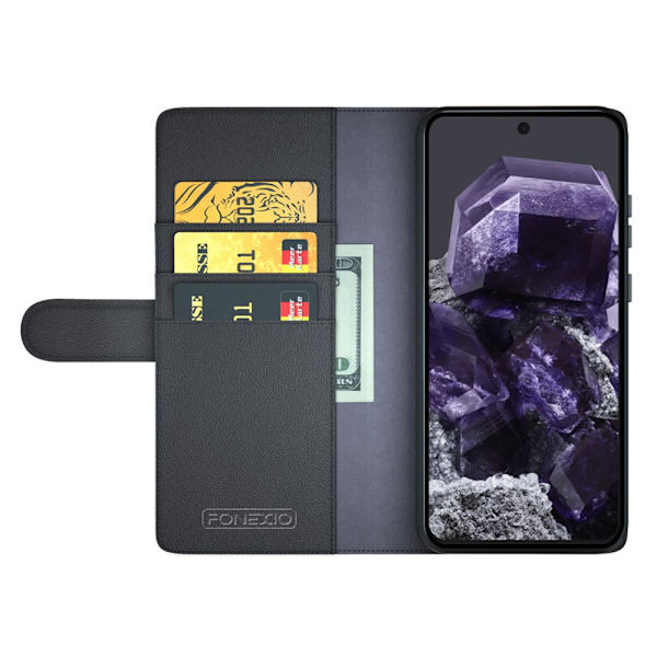 Äkta Läderfodral Google Pixel 8 Svart