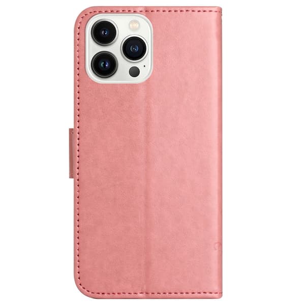 Läderfodral Fjärilar iPhone 15 Pro Max Rosa