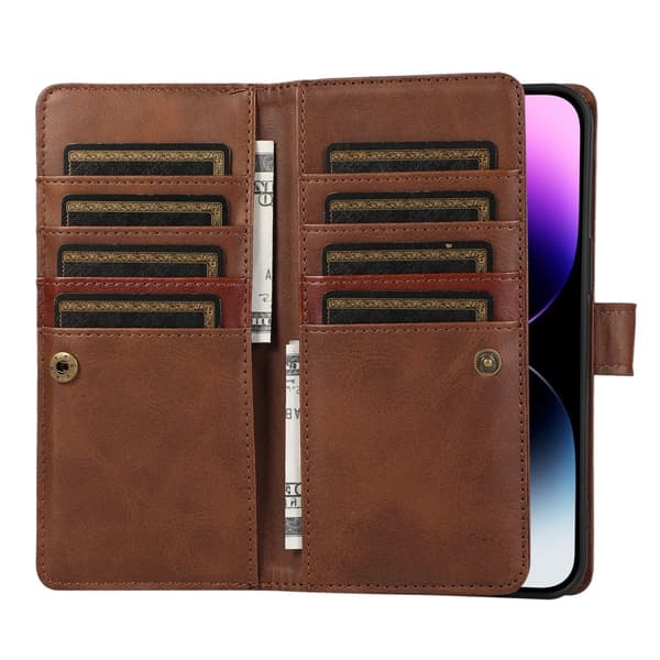 Plånboksfodral Multi-Slot iPhone 15 Pro Brun