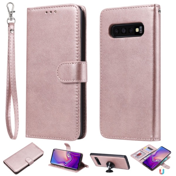 Magnet læder pung Samsung Galaxy S10 rosa guld