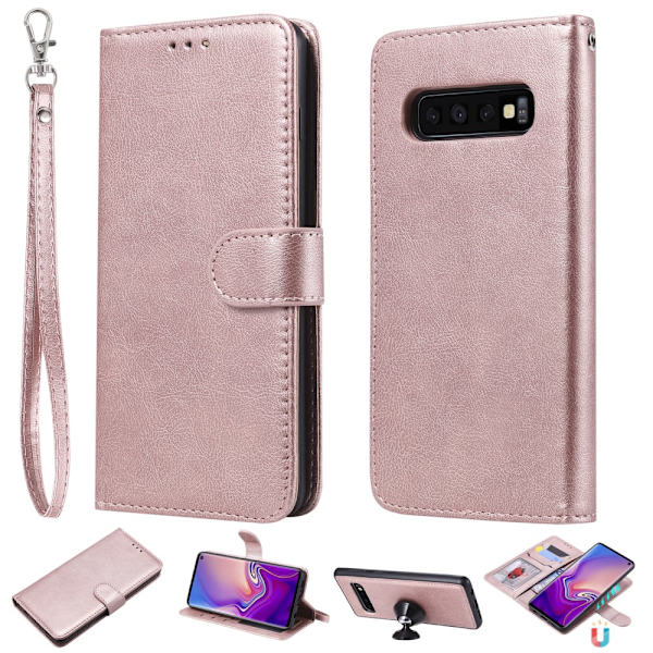 Magnetisk læderpung Samsung Galaxy S10 Roséguld