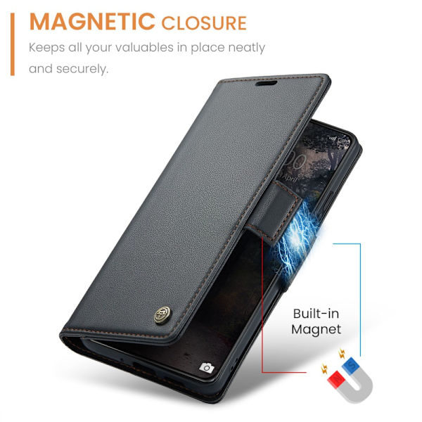 CaseMe Slim Pungetui RFID-beskyttelse Xiaomi 14 Sort