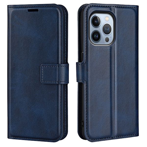 iPhone 14 Pro Wallet Læder Blå