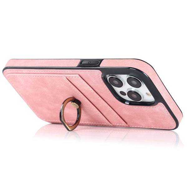 iPhone 14 Pro Max Kortfack Skal Ring Rosa