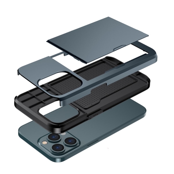 Kansi korttilokerolla iPhone 14 Pro Max Tummansininen
