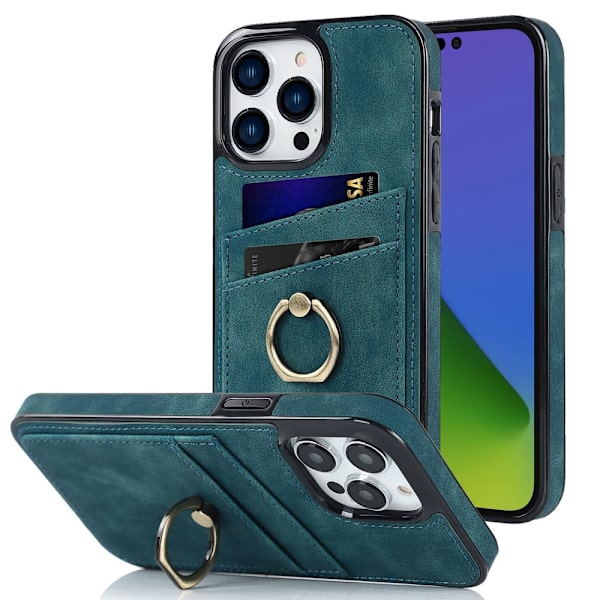 iPhone 14 Pro Kortfack Skal Ring Grön