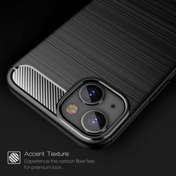 Carbon Shockproof TPU Case iPhone 14 Plus Black