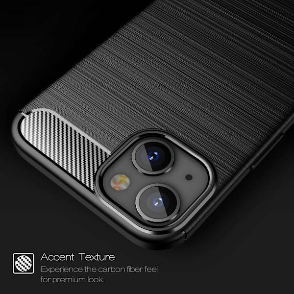 Carbon Shockproof TPU Cover iPhone 14 Plus Sort