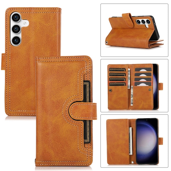 Lompakko-kotelo Multi-Slot Samsung Galaxy S25 Plus Cognac