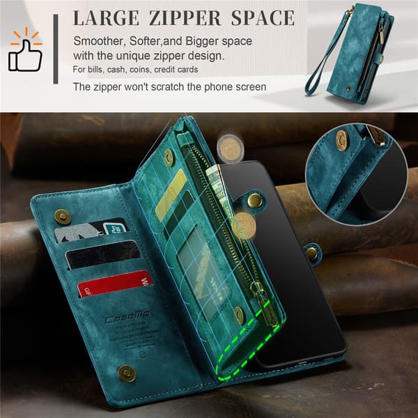 CaseMe Multi-Slot 2 i 1 Pungetui iPhone 15 Pro Blå