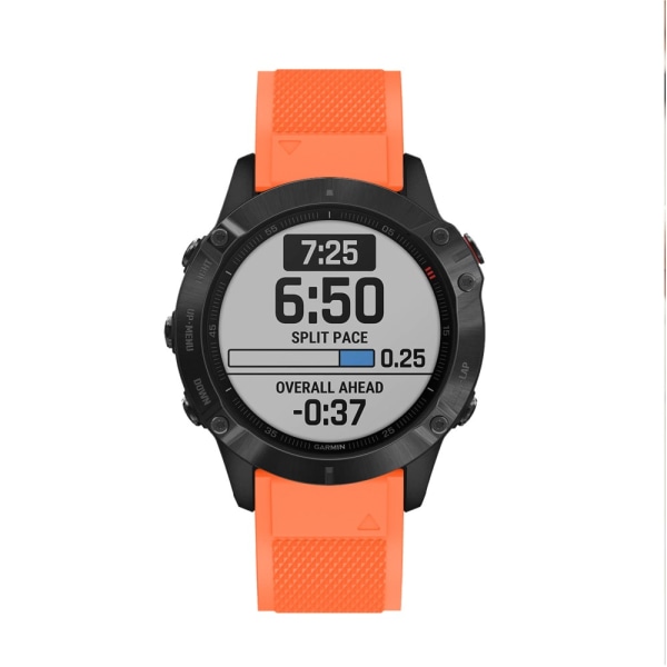 Silikoniranneke Garmin Fenix 6 Oranssille