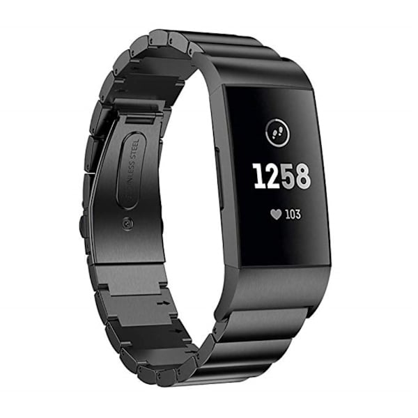 Fitbit Charge 3/4 musta teräsranneke