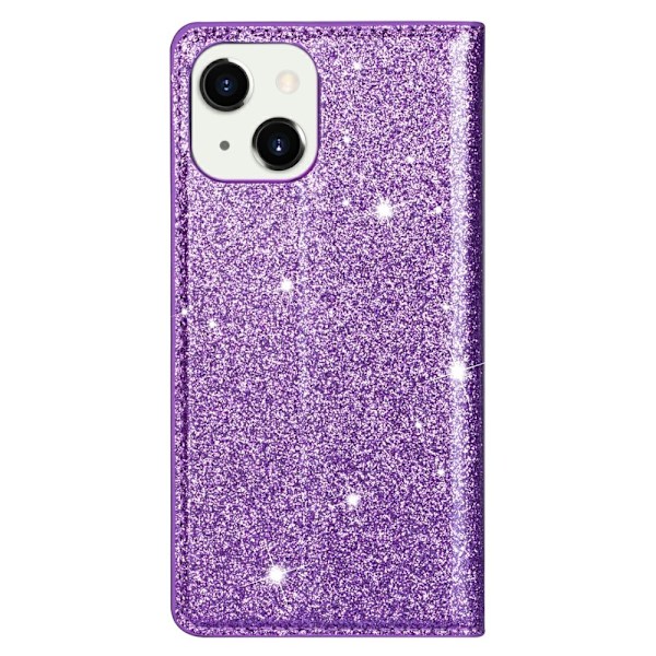 Glitter Plånboksfodral iPhone 13 Lila