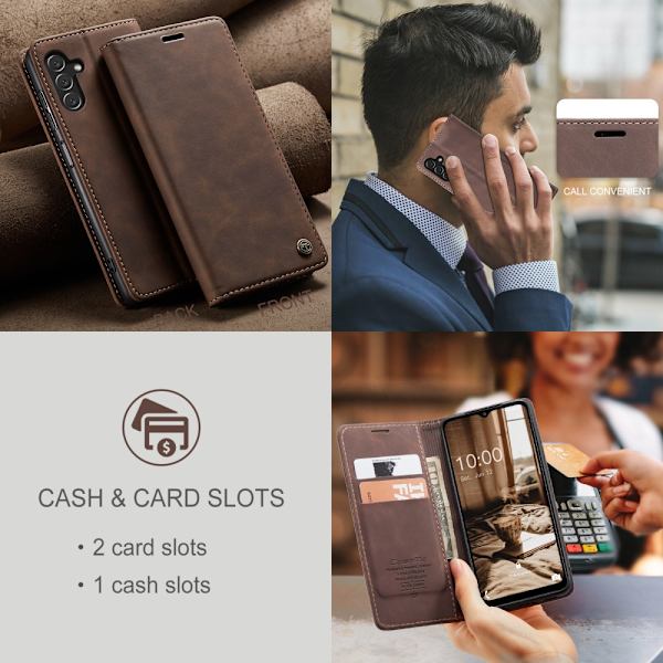CaseMe Slim Plånboksfodral Samsung Galaxy A34 Brun