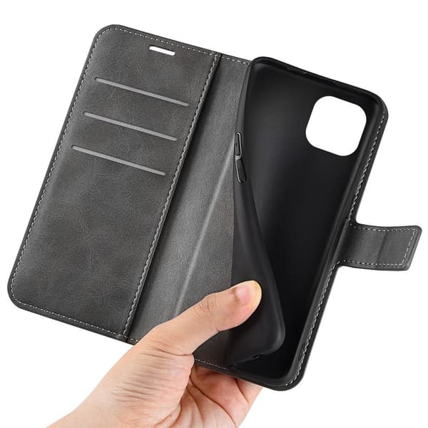 iPhone 14 Wallet Läder Grå