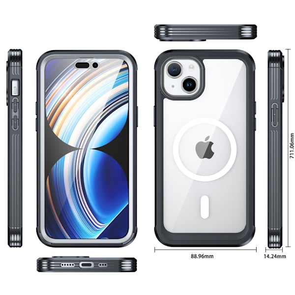 Ultra Full Protection MagSafe Cover iPhone 15 Plus Sort