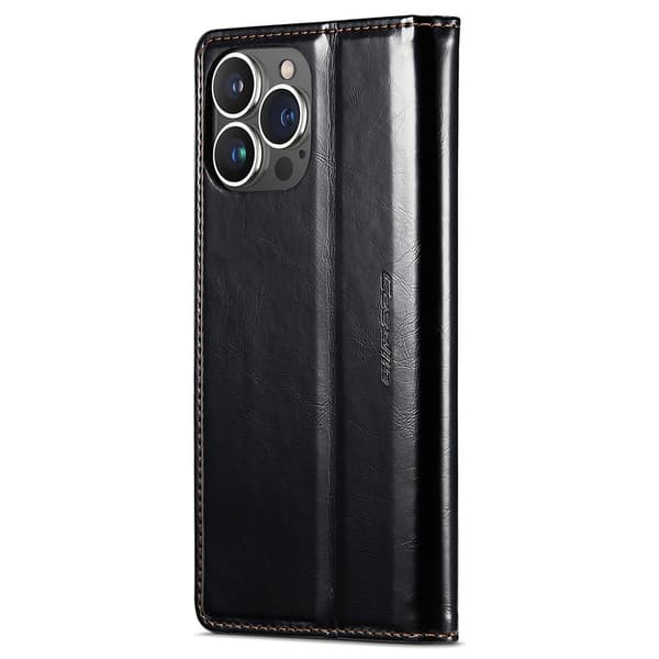 CaseMe Läderfodral iPhone 15 Pro Max Svart