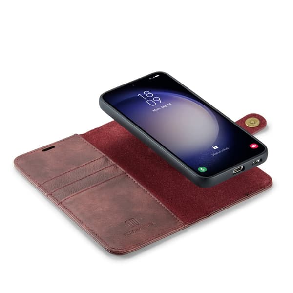 DG.MING 2-i-1 Magnetiskt Plånboksfodral Samsung Galaxy S24 FE Rö