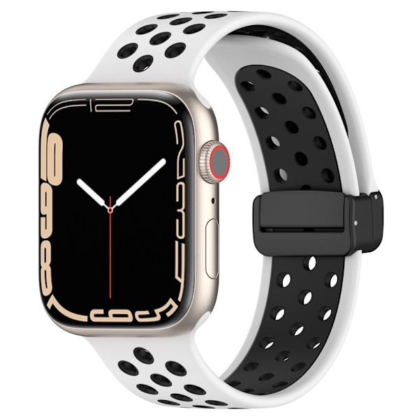 Silikonarmbånd Sport Apple Watch Series 10 46mm Hvid/Sort