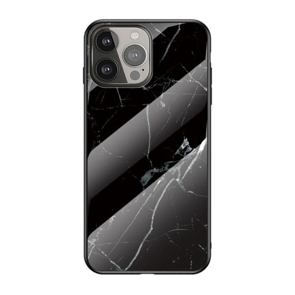 Hærdet glas iPhone 13 Pro Max cover - Sort marmor