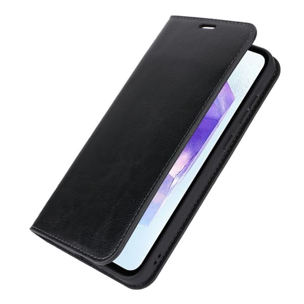 Mobilcover Samsung Galaxy S24 FE Ægte Læder Sort