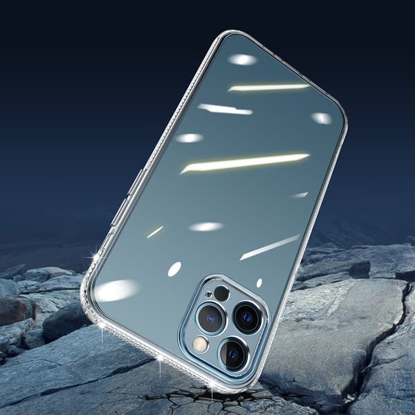 Rhinestone TPU-kuori iPhone 13 läpinäkyvä