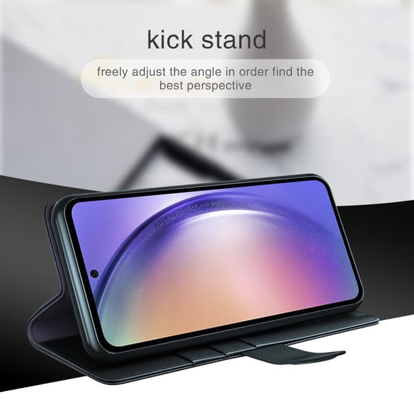 Äkta Läderfodral Samsung Galaxy A55 Svart