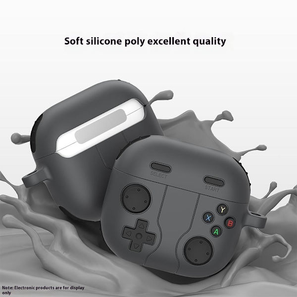 Silikonskal Med Karbinhake Apple AirPods 4 Gamepad Mörkgrå