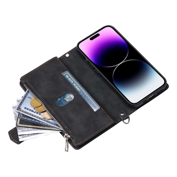 iPhone 16 Pungetui Polstret Sort