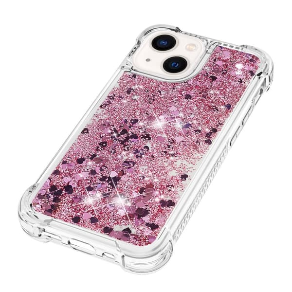 Glitter Bling TPU Skal iPhone 15 Roséguld