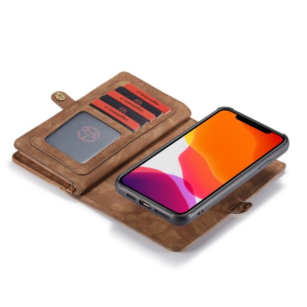 CaseMe-lompakkokotelo, monipaikkainen iPhone 11 Pro Max Brown