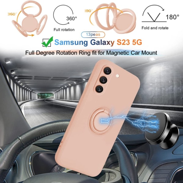 Samsung Galaxy S23 Skal Med Ringhållare Rosa