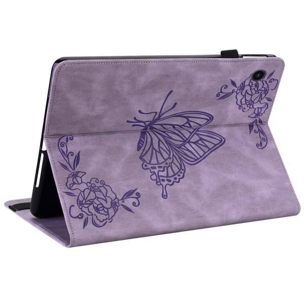 Läderfodral Samsung Galaxy Tab A9 Fjärilar Lila