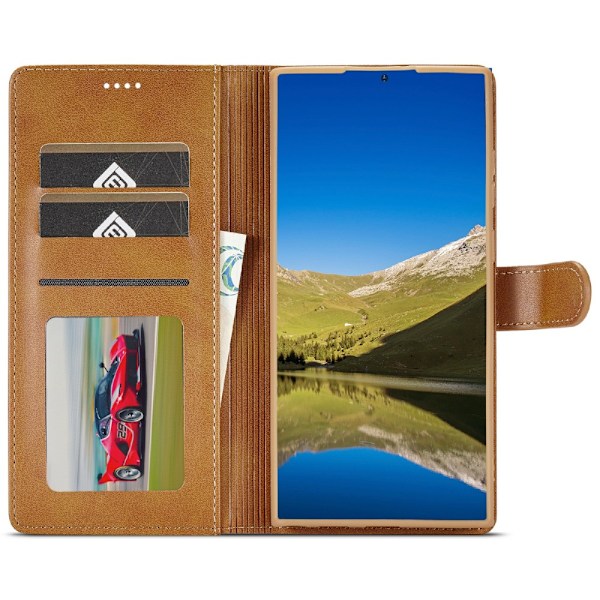 LC.IMEEKE Plånboksfodral Samsung Galaxy S25 Ultra Cognac