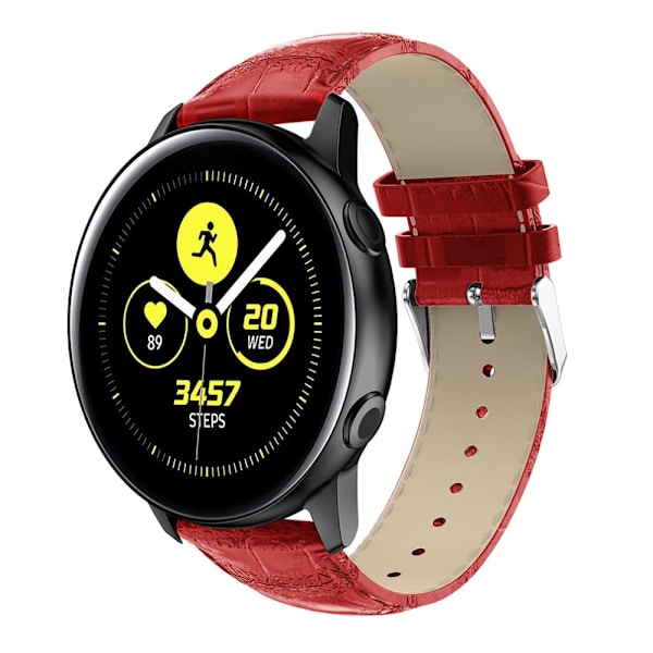Læderrem Krokodille Samsung Galaxy Watch Active Rød
