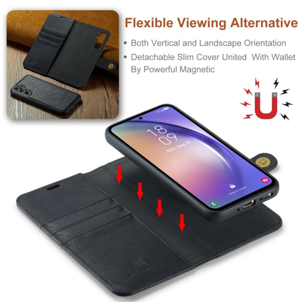 DG.MING 2-i-1 Magnet Pung Samsung Galaxy A54 Sort