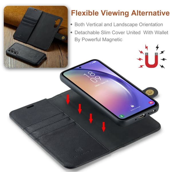 DG.MING 2-i-1 Magnetiskt Plånboksfodral Samsung Galaxy A54 Svart
