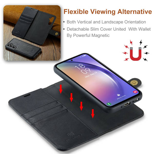 DG.MING 2-in-1 Magnet Wallet Samsung Galaxy A54 Black