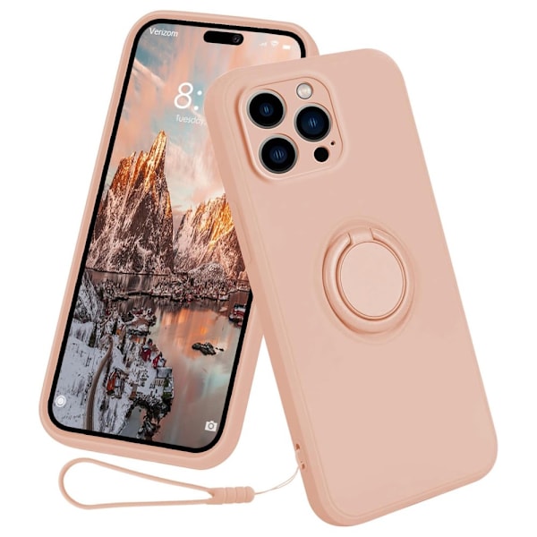 iPhone 16 Pro Skal Med Ringholder Rosa