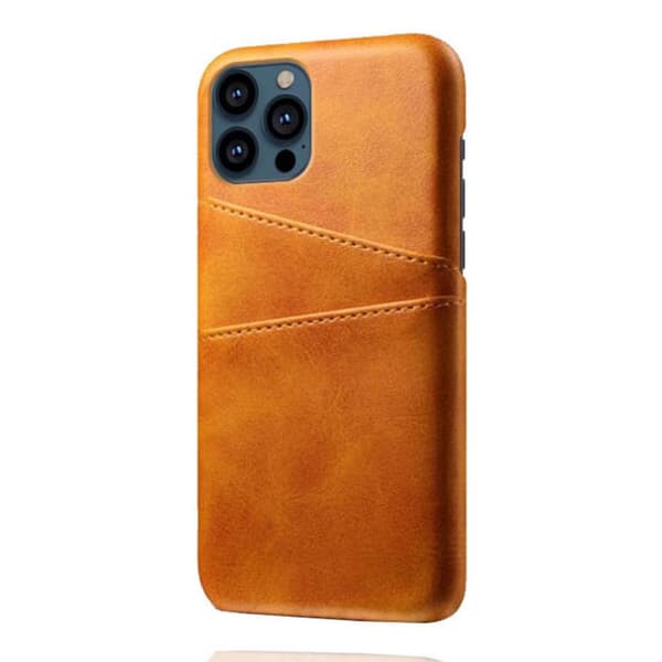 Lædercover med kortholder til iPhone 13 Pro Cognac